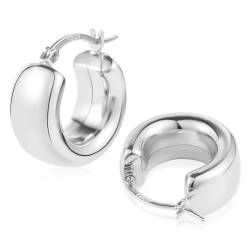 ALEXCRAFT Dick Creolen Ohrringe Silber 925 Klein Damen Chunky Hoop Earrings Geschenk für Frauen Freundin Mama Mädchen von ALEXCRAFT
