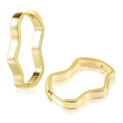 ALEXCRAFT Geometrisch Ohrringe Gold Creolen Klein Damen 14K Vergoldete Ohrringe Geschenk für Frauen Freundin Mama Mädchen von ALEXCRAFT