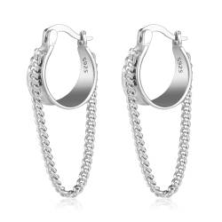 ALEXCRAFT Lange Ohrringe Silber 925 Hängend Creolen Set für Damen Geschenk für Frauen Freundin Mama Mädchen von ALEXCRAFT