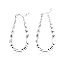 ALEXCRAFT Ohrringe Silber 925 Oval Ohrringe Damen Creolen Silber 925 Große Chunky Hoops 925 Silber von ALEXCRAFT