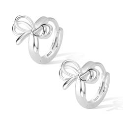 ALEXCRAFT Schleifen Creolen Ohrringe Silber 925 Klein Damen Geschenk für Frauen Freundin Mama Mädchen von ALEXCRAFT