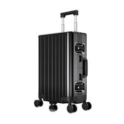 ALEjon 20/24/28 Zoll nerofarbener Aluminium-Hartschalen-Zugstangenkoffer: Stilvolles Reise-Essential für Business und Freizeit von ALEjon
