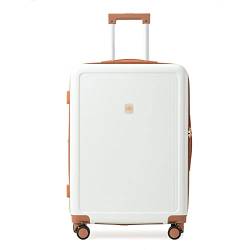 ALEjon 24-Zoll-Koffer aus weißem Leder mit Passwortschloss und Universalrädern von ALEjon