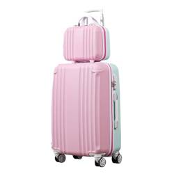 ALEjon 24" süßes rosa-grünes Rollkoffer-Set mit Universalrädern – perfekt für Studenten und Reisende von ALEjon