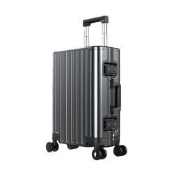 ALEjon Advanced Grey Luxus-Trolley aus Aluminium: Stilvolles 28-Zoll-Rollgepäck für Frauen, ideales Handgepäck für EIN solides Reiseerlebnis von ALEjon