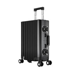 ALEjon Classic Black Luxus-Aluminium-Trolley: Stilvolle 24-Zoll-Reisetasche für das Boarding-Handgepäck von Frauen von ALEjon