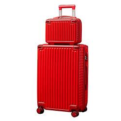 ALEjon Elegantes Kofferset: Stilvolles großes rotes Gepäck für Hochzeiten, komplett mit Abnehmbarer Kosmetiktasche von ALEjon