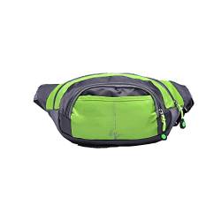 ALEjon Fanny Pack Damen-Hüfttasche, Herren-Oxford-Hüfttasche, Hüfttasche, Schultertasche mit 3 Reißverschlusstaschen für Reisen (Farbe: Grün) von ALEjon