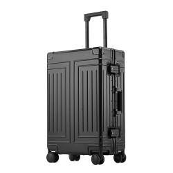 ALEjon Nero-farbenes 24-Zoll-Reisegepäck aus Aluminium-Magnesium-Legierung für abenteuerliche Reisen von ALEjon