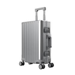 ALEjon Premium-Aluminium-Trolley: Stilvolle Reisetasche für Damen – 20/24/26/28 Zoll Handgepäck in luxuriösem Silber von ALEjon