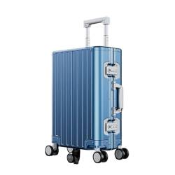 ALEjon Premium Blue Luxus-Aluminium-Trolley: Stilvoller, robuster 20-Zoll-Reisebegleiter für das Handgepäck von Frauen von ALEjon