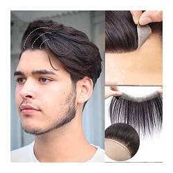 Männer Perücke Synthetische Stirn-Haaransatz-Toupets for Herren, kurzes, gerades V-Stil-Frontalhaarteil, natürliches Haaransatz-Ersatzsystem, dünne Hautbasis Perücke Mann (Color : 3.5 * 15) von ALHLL