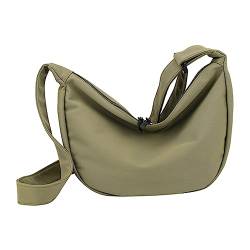 ALINUOYQ Canvas Crescent Bag For Women Crescent Crossbody Bags Frauen Sling Bag With Half Moon Shape Crescent Fanny Pack, dunkelgrün, 26.5 x 12 x 5.5cm/10.4 x 4.7 x 2.2in von ALINUOYQ