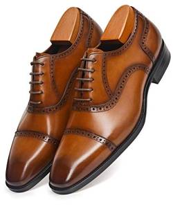 Alipasinm Herren Kleid Schuhe Oxford Formal Modern Lederschuhe für Herren, Braun, 42.5 EU von ALIPASINM