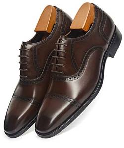 Alipasinm Herren Kleid Schuhe Oxford Formal Modern Lederschuhe für Herren, Dunkelbraun, 42.5 EU von ALIPASINM