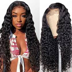 Echthaar perrücke water wave curly 13x4 lace front wig human hair wigs for black women perrücke frauen echthaar lang 35cm von ALIPOP