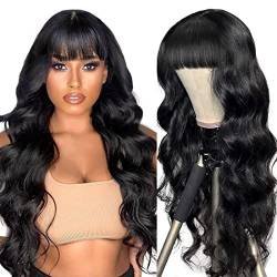Echthaar perücke Machine Made human hair wig body wave 2x4 lace perücke damen schwarz lang perücken for black women 20inch(50cm) von ALIPOP