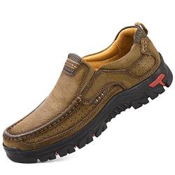 TAIGEL Herren Slip-on-Loafers Leder leichte lässige-Walking-Schuhe 11 m us braun von ALITIKAVIC