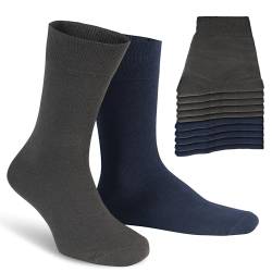 ALL ABOUT SOCKS atmungaktive, hochwertige Socken aus Baumwolle für Herren & Damen - PREMIUM 10er-Pack - 5x Blau, 5x Grau - Größe 39-42 von ALL ABOUT SOCKS