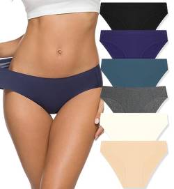 ALL OF ME 6er Pack Seamless Slips Damen Nahtlose Unterhosen Sexy Unterwäsche Bequem Dessous Frauen Invisible Panties Underwear Women Bikini Mehrpack XS-XL von ALL OF ME