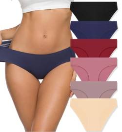 ALL OF ME 6er Pack Seamless Slips Damen Nahtlose Unterhosen Sexy Unterwäsche Bequem Dessous Frauen Invisible Panties Underwear Women Bikini Mehrpack XS-XL von ALL OF ME