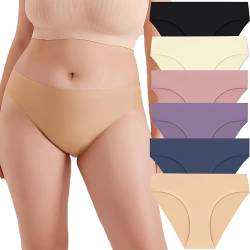 ALL OF ME 6er Pack Seamless Slips Damen Nahtlose Unterhosen Sexy Unterwäsche Bequem Dessous Frauen Invisible Panties Underwear Women Bikini Mehrpack XS-XL von ALL OF ME