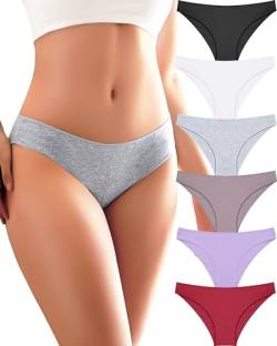 ALL OF ME 6er Pack Unterhosen Damen Baumwolle Unterwäsche Frauen Set Cotton Panties Slips Mehrpack Hipster Atmungsaktiv S-XL von ALL OF ME