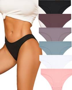 ALL OF ME 6er Pack Unterhosen Damen Baumwolle Unterwäsche Frauen Slip Baumwoll Frauen Slips Soft Hipster Sexy Panties Unterhose Women Underwear Weich Unterhose Mehrpack S-XL von ALL OF ME