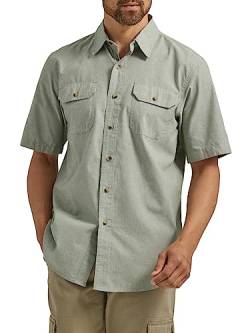 ALL TERRAIN GEAR X Wrangler Herren Authentics Men's Short Sleeve Classic Woven Shirt Hemd, Sea Spray Chambray, X-Groß von ALL TERRAIN GEAR X Wrangler