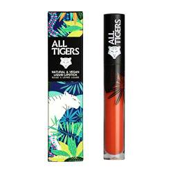 Liquid Lipstick - Matt, Vegan & Natürlich - Langer Halt - Farbe: Korallen-Orange "Hear Me Roar" 785 - Lippenstift ohne Bestandteile auf Erdölbasis - Bio-Inhaltsstoffe - ALL TIGERS von ALL TIGERS