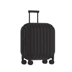 ALLC Koffer Brotförmiger Koffer, Schließfach, Reise-Boarding-Koffer, niedlicher Koffer, Macaron-Farbe, tragbar, kurzfristiges Reisegepäck Koffer für Unterwegs (Color : Black, Size : 20 inch) von ALLC