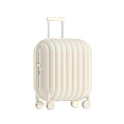 ALLC Koffer Brotförmiger Koffer, Schließfach, Reise-Boarding-Koffer, niedlicher Koffer, Macaron-Farbe, tragbar, kurzfristiges Reisegepäck Koffer für Unterwegs (Color : Blanc, Size : 22 inch) von ALLC
