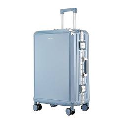 ALLC Koffer Gepäck Reise Aluminiumrahmen Trolley Case Passwort Universal Wheel Case Bag Koffer für Unterwegs (Color : Blue, Size : 24inch) von ALLC