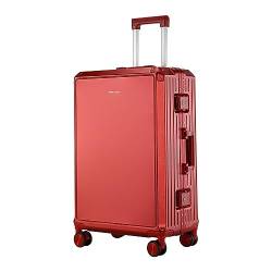 ALLC Koffer Gepäck Reise Aluminiumrahmen Trolley Case Passwort Universal Wheel Case Bag Koffer für Unterwegs (Color : Red, Size : 24inch) von ALLC