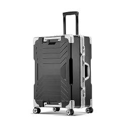 ALLC Koffer Hebbarer Koffer, kreativer Koffer, robuster, verdickter Koffer, Passwort-Lederkoffer, Flugzeug-Rad-Trolley-Koffer Koffer für Unterwegs (Color : Black, Size : 20inch) von ALLC