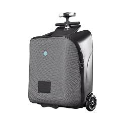 ALLC Koffer Lazy Suitcase Koffer kann sitzen, Trolley-Koffer, tragbares Gepäck, faltbares Gepäck, kann im Flugzeuggepäck mitgenommen Werden Koffer für Unterwegs (Color : Black, Size : 20inch) von ALLC