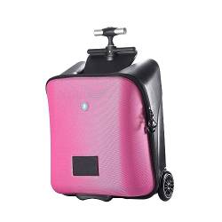 ALLC Koffer Lazy Suitcase Koffer kann sitzen, Trolley-Koffer, tragbares Gepäck, faltbares Gepäck, kann im Flugzeuggepäck mitgenommen Werden Koffer für Unterwegs (Color : Pink, Size : 20inch) von ALLC