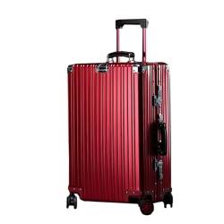 Koffer Koffer aus Aluminium-Magnesium-Legierung, Boarding-Trolley, Passwort-Box, Aluminiumrahmen, Gepäck, einfacher tragbarer Reisekoffer Koffer für Unterwegs (Color : A, Size : 24in) von ALLC