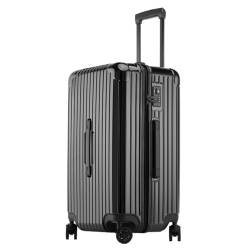 Koffer Trolley-Koffer mit großem Fassungsvermögen und Universalrädern, Bordkoffer mit verdicktem Aluminiumrahmen Koffer für Unterwegs (Color : A, Size : 26in) von ALLC