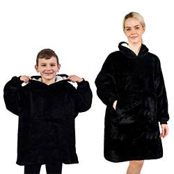 ALLEN & MATE Hoodie-Decke für Kinder, übergroßer Hoodie, Warmer Morgenmantel, weicher Fleece-Bademantel mit Kapuze, Geschenke für Jungen, Mädchen, Teenager von ALLEN & MATE