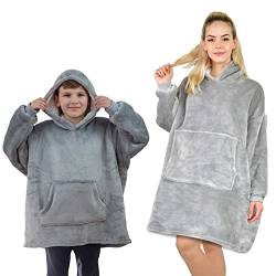 ALLEN & MATE Hoodie-Decke für Kinder, übergroßer Hoodie, warmer Morgenmantel, weicher Fleece-Bademantel mit Kapuze, Geschenke für Jungen, Mädchen, Teenager von ALLEN & MATE