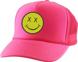 ALLNTRENDS Baseballkappe für Erwachsene, mit Smiley-Gesicht, bestickt, verstellbar, Snapback - Pink - Einheitsgröße von ALLNTRENDS