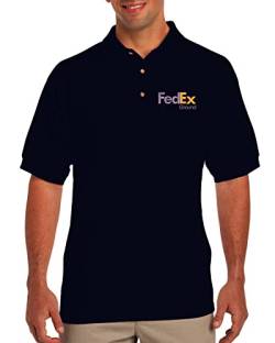 ALLNTRENDS FedEx Herren Polo-T-Shirt, bestickt, FedEx Ground Apparel, Violett-orangefarbener Aufdruck, XX-Large von ALLNTRENDS