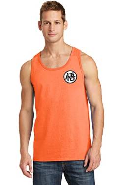 ALLNTRENDS Herren Tank Top Goku's Training Symbol Cool Gym Workout Top, Orange/Abendrot im Zickzackmuster (Sunset Chevron), XL von ALLNTRENDS