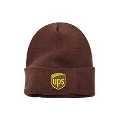 UPS United Parcel Service Bestickte Beanie Skull Cap Knit Winter Erwachsene Mütze Braun, Braun, Einheitsgröße von ALLNTRENDS