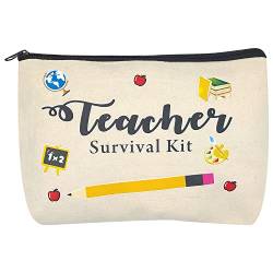 ALLY-MAGIC Y7JSFBD Lehrer-Wertschätzungsgeschenke für Frauen, Lehrer-Überlebens-Set, bester Lehrer aller Zeiten, Lehrerzubehör für Klassenzimmer, Make-up-Tasche, Bleistiftbeutel, Bleistift, 1 von ALLY-MAGIC