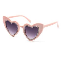 Y3ZMYJ Sonnenbrille im 70er-Jahre-Stil, Vintage-Stil, Herz-Design, für Damen, Katzenauge, Retro-Stil, UV400-Schutz, ausgefallene bunte Brillen, Kostüm-Stil, bunte Brille für Sommerparty, Y3ZMYJ (rosa) von ALLY-MAGIC