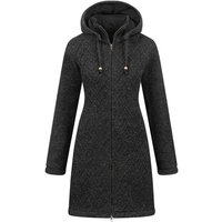 ALMHUBER Longstrickjacke ALMHUBER Damen Strickjacke Kurzmantel Wolle Winter Jacke Kapuze Boho von ALMHUBER