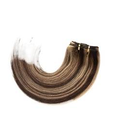 Clip-in-Haarverlängerungen, Echthaar, echtes Haarteil, for Anklipsen, 120 g, 14 bis 22 (Color : #P4/27, Size : 20 INCHES_120G/SET) von ALOEU