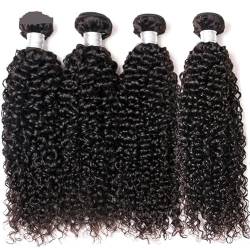 Haarverlängerung, Schwarz, 20,3–66 cm, Echthaar, 100% Mongolisches Echthaar (Color : Natural Color, Size : ._18 18 18) von ALOEU